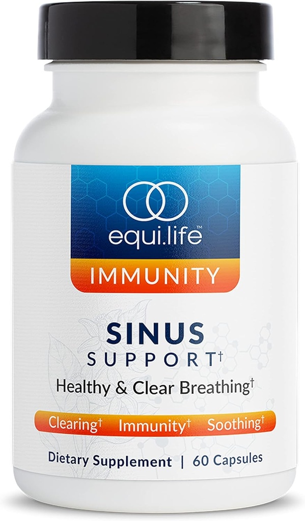 Equilife Sinus 지원은 Berberine, NAC, Licorice 뿌리 및 산화 부자 초본 혼합, 계절 균형, 글루텐 자유로운, Soy & Dairy를 위한 식물 근거한 공식, 20의 서빙을 보충합니다
