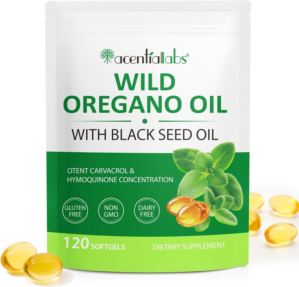 Oregano Softgels의 기름, 120 조사 Oregano 기름 보충교재 캡슐, 까만씨 기름 200mg, 유기 Oregano 기름 추출물, 비 GMO, 글루텐 자유로운을 가진 Oregano의 1 6000mg 기름에서 2