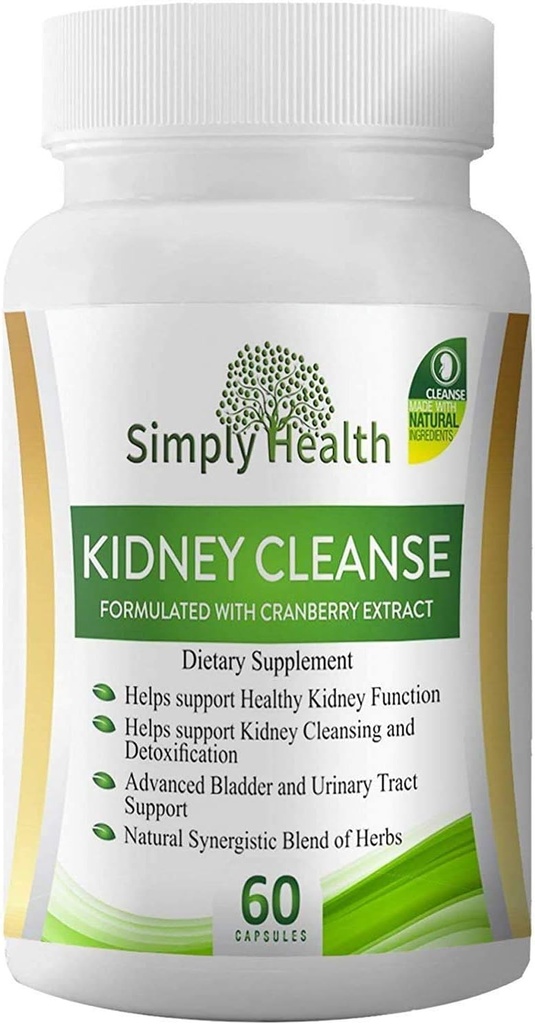 프리미엄 Kidney Cleanse & Detox 건강 보충 유기 Cranberry 추출 지원 Kidney, Bladder & Urinary Tract 건강 - 남성 및 여성을위한 자연 Detoxifier - GMP 인증, 60 Veggie 캡슐