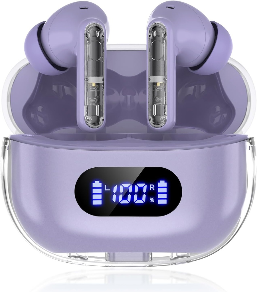 자주색 무선 Earbuds P1 PRO, 명확한 외침 Mics 귀 Buds, 안락한 적합, IPX7 방수 긴 건전지수명, 스포츠 운동을 위한 30H Playtime를 가진 이어폰 무선 Bluetooth 헤드폰
