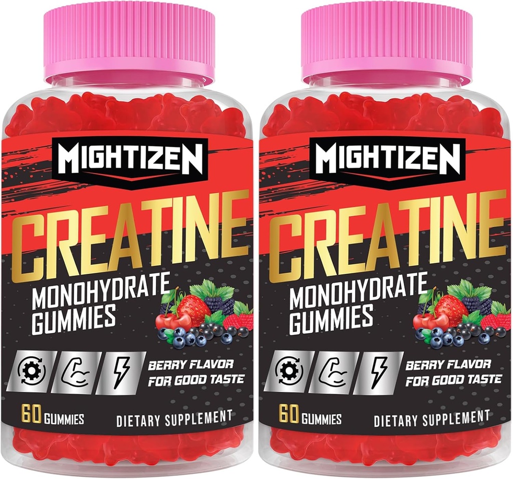 남성 & 여성 크레아틴 Monohydrate Gummies를 위한 크레아틴 Monohydrate는 타우린 & 비타민 B12, 최대 힘을 위한 전 운동, 에너지 & 내구시간 - 2 팩으로 봉사합니다