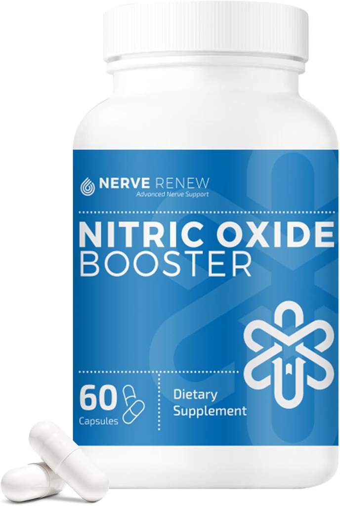 Nerve Renew Nitric 산화물 부스터 - 완전한 Nerve Nourishment를 위한 L Arginine 염산염을 가진 산화 질소 보충교재 - 60의 캡슐