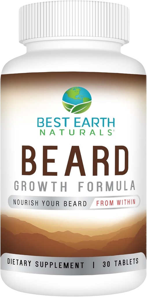 Best Earth Naturals는 남성 비타민, 영양소, Biotin, Saw Palmetto 및 PABA에 대한 성장 공식을 Beard