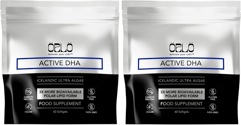 Orlo DHA – Vegan DHA 보충교재 (EPA & DHA) – Omega 3 Fish Oil & Krill Alternative – Plant-Based Omega-3 조류 오일 – 뇌 및 심장 지원 (120 미니 버프리스 Softgels)