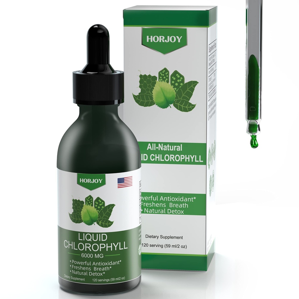Chlorophyll 액체 방울 - 100 % 천연 에너지 부스터 및 면역 지원 - 내부 탈취제 및 해독 - 고도 Sickness 완화 - 빠른 흡수, Vegan & Non-GMO - 120 서빙 (팩 1)