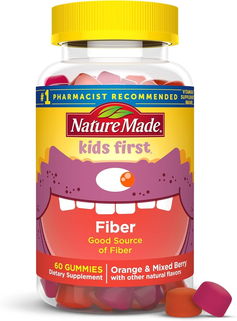 성격은 아이 첫번째 섬유 Gummies, Digestive 건강 지원을 위한 섬유 보충교재, 60 Gummies, 30 일 공급을 만들었습니다