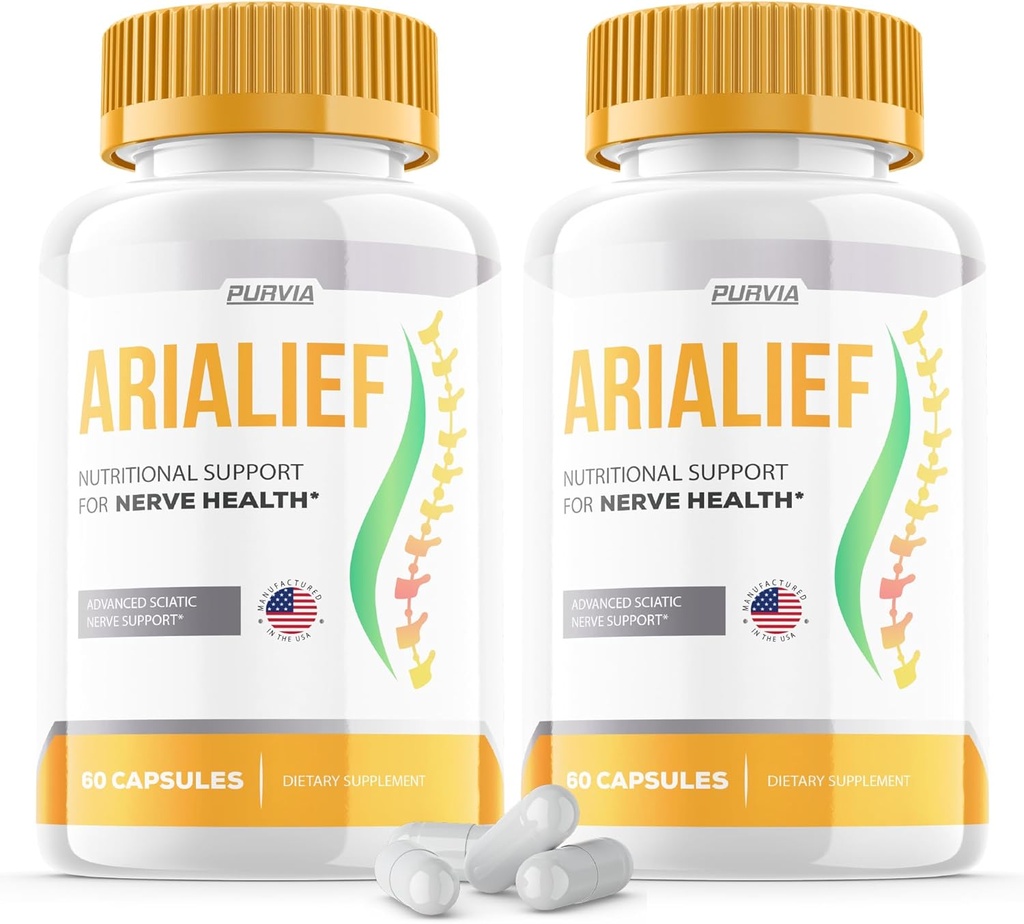 (2 팩) Arialief 캡슐 Sciatica - 공식적인 공식 - Arialief 비타민 보충교재 진보된 힘 공식, Arialief 캡슐 영양 지원 최대 힘 전반적인 웰빙 (120의 캡슐)