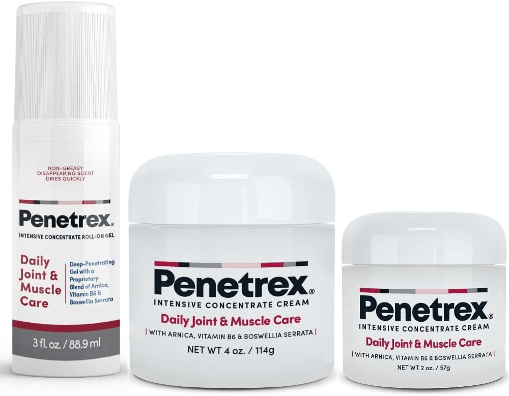 Penetrex 합동 & 근육 치료 Trio - 뒤, 목, 손, 발 - 프리미엄 전체 바디, Arnica, 비타민 B6 MSM & Boswellia - 2oz, 3oz, 4oz를 가진 Rub
