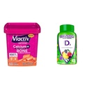Viactiv 칼슘 + 비타민 D3 보충교재 연약한 Chews, Caramel, 60 Chews - 뼈와 면역 체계 지원, 복숭아, 블랙 베리를 위한 탄산 칼슘 규정식 보충교재 & Vitafusion 비타민 D3 거미 비타민