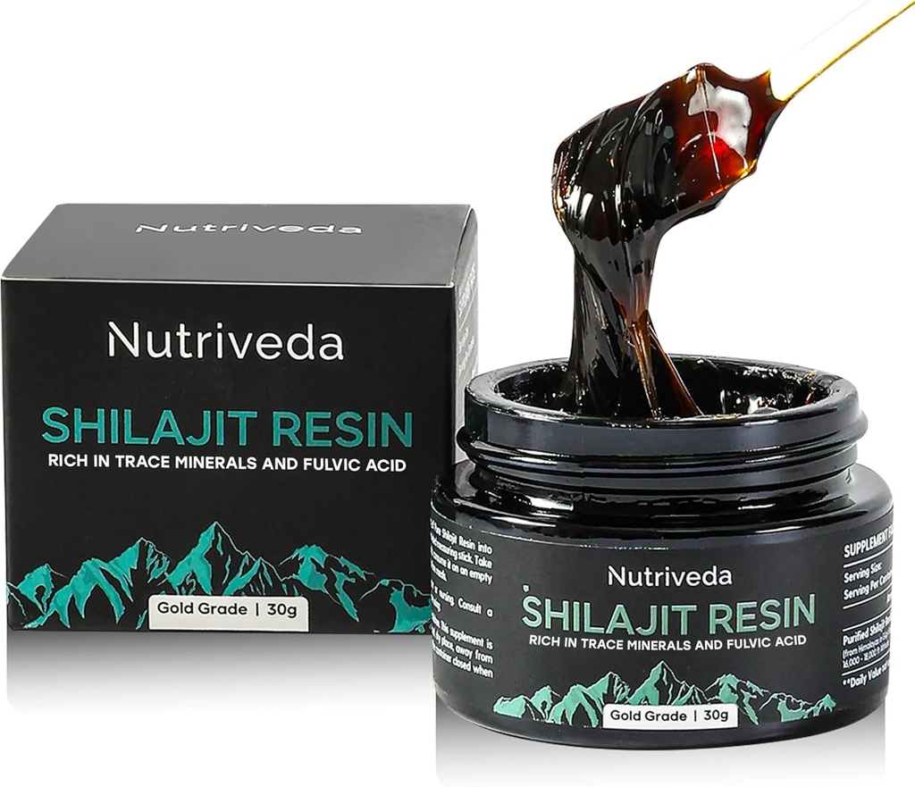 우수한 Shilajit 수지 600mg - 금 급료 Himalayan Shilajit - 에너지와 면역 지원을 위한 추적 무기물과 Fulvic 산에서 부유한 - 제3자 시험하는 - 30g ( 개량한 맛, 더 적은 쓴)