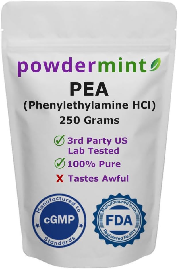 베타 Phenylethylamine HCl (Pea) 분말 - 계류, 에너지 (250 그램)