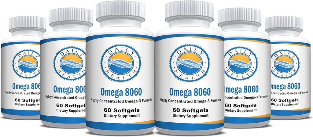 오메가 8060 2400mg 오메가 3 물고기 기름 합동 건강 보충교재 60 softgel - 6 달 공급 - 6pk