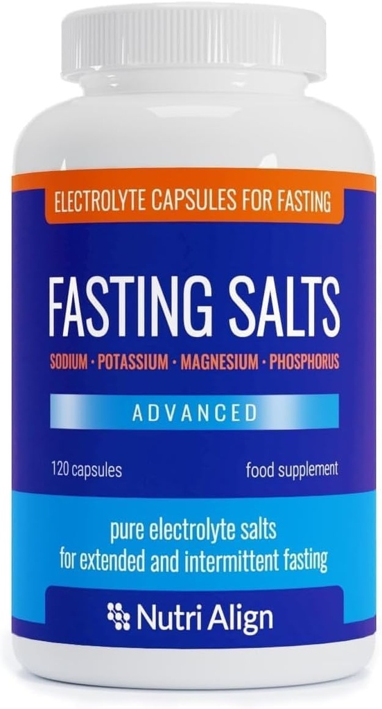Nutri-Align Fasting Salts Fasting Electrolytes Advanced, 120 캡슐|빠른 Electrolytes for Fasting - Intermittent & Extended Fasting | 나트륨 칼륨 마그네슘 일체 | 설탕 및 필러 무료