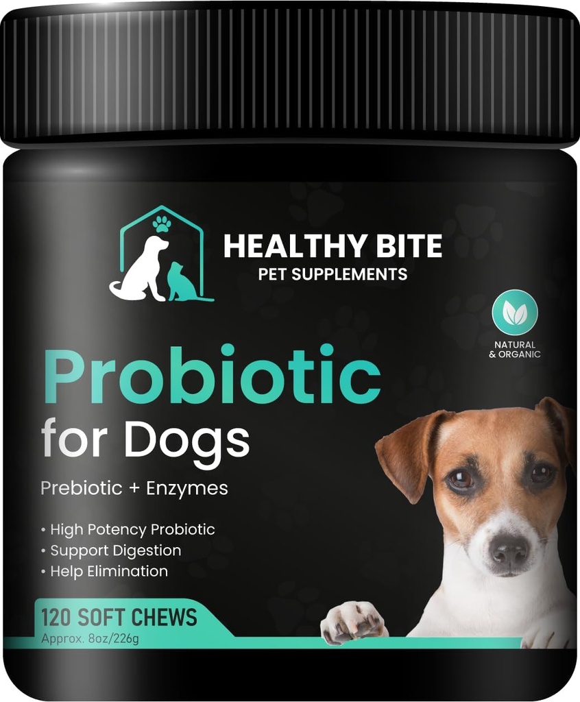 개를위한 건강한 Bite Probiotic - Diarrhea, Gut Health 및 Itching, 6 다른 Bacterias, Dog Probiotic Chews를위한 개 probiotic - 개를위한 Prebiotic - 미국 - 120 조사