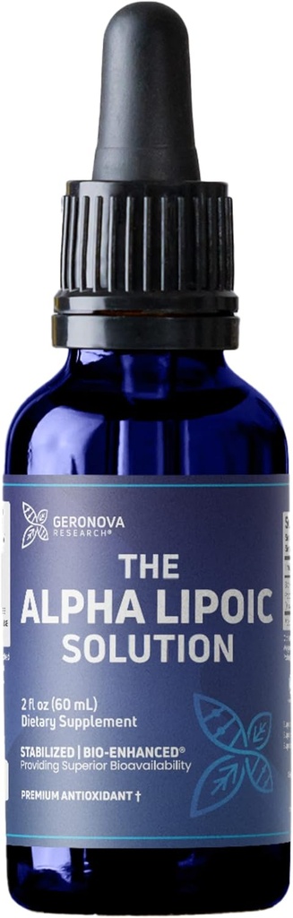 Geronova 연구 알파 Lipoic 솔루션, 2 fl oz - 2 개월 공급 - 우수한 Bioavailability에 대한 안정된 Bio-Enhanced Alpha Lipoic Acid Liquid - ALA는 신속한 흡수와 보충
