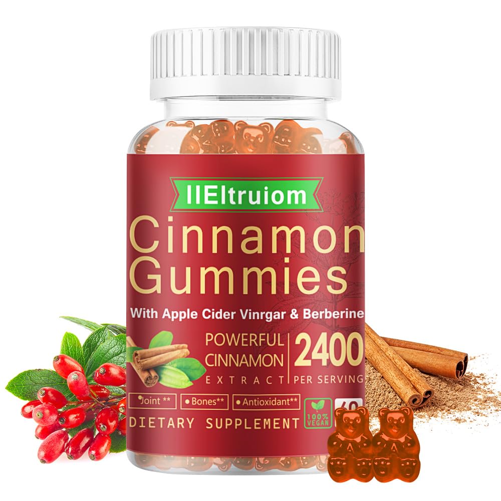 Ceylon Cinnamon Gummies, Berberine, Turmeric, Apple Cider Vinegar, Bitter Melon, Chromium - 60 조사를 가진 Ceylon Cinnamon 2400mg
