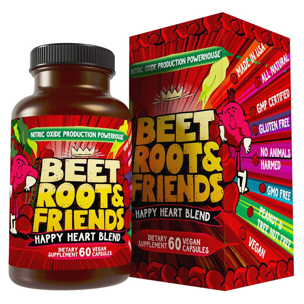 Beet 뿌리 캡슐 - 순환, 심장 건강 에너지 - w 포도씨 추출물 & Ginseng 60 조사 Vegan