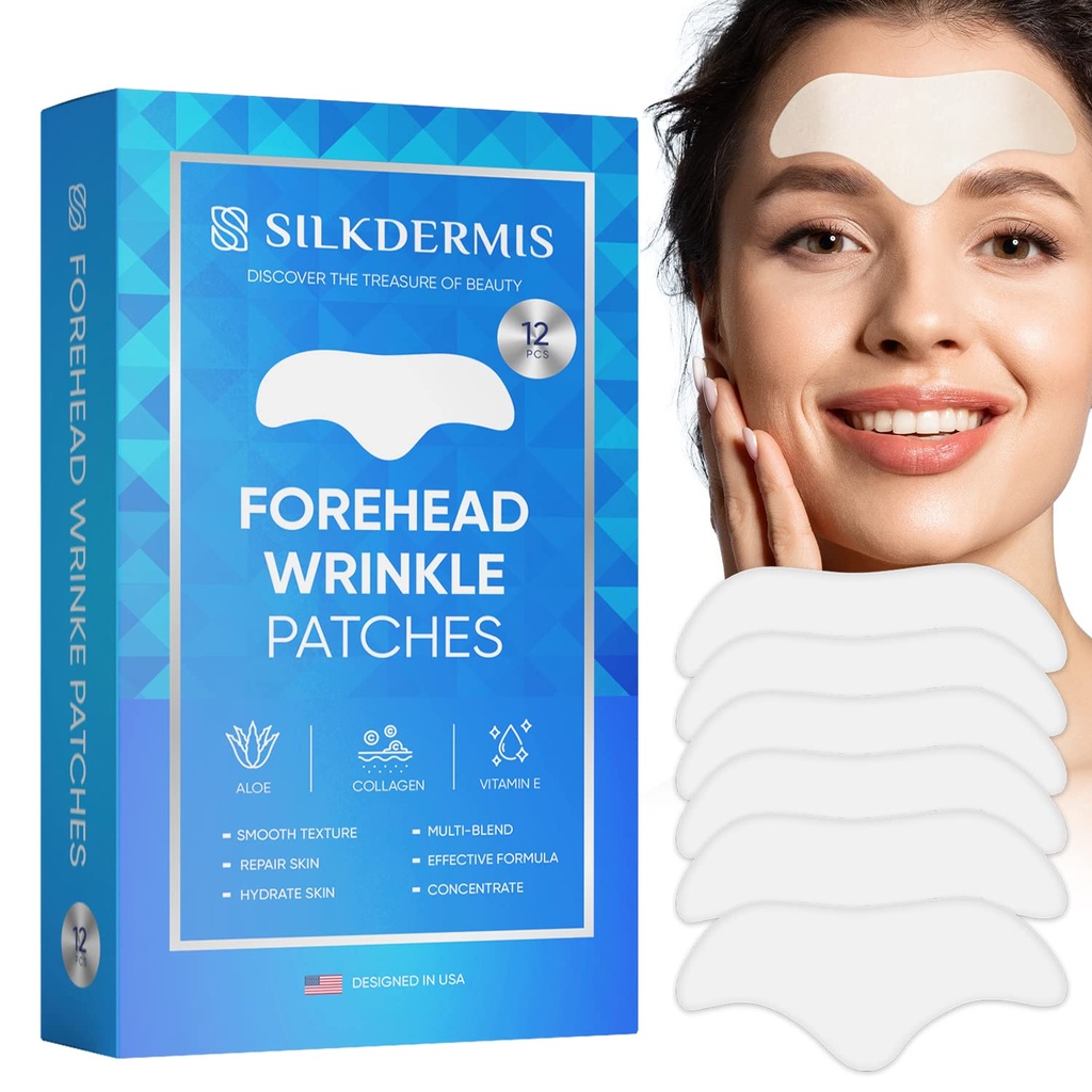 머리 위 주름은 알로에, 교원질, 비타민 E, 반대로 주름 헝겊 조각, Forehead 주름 처리를 가진 12Pcs를 깁습니다