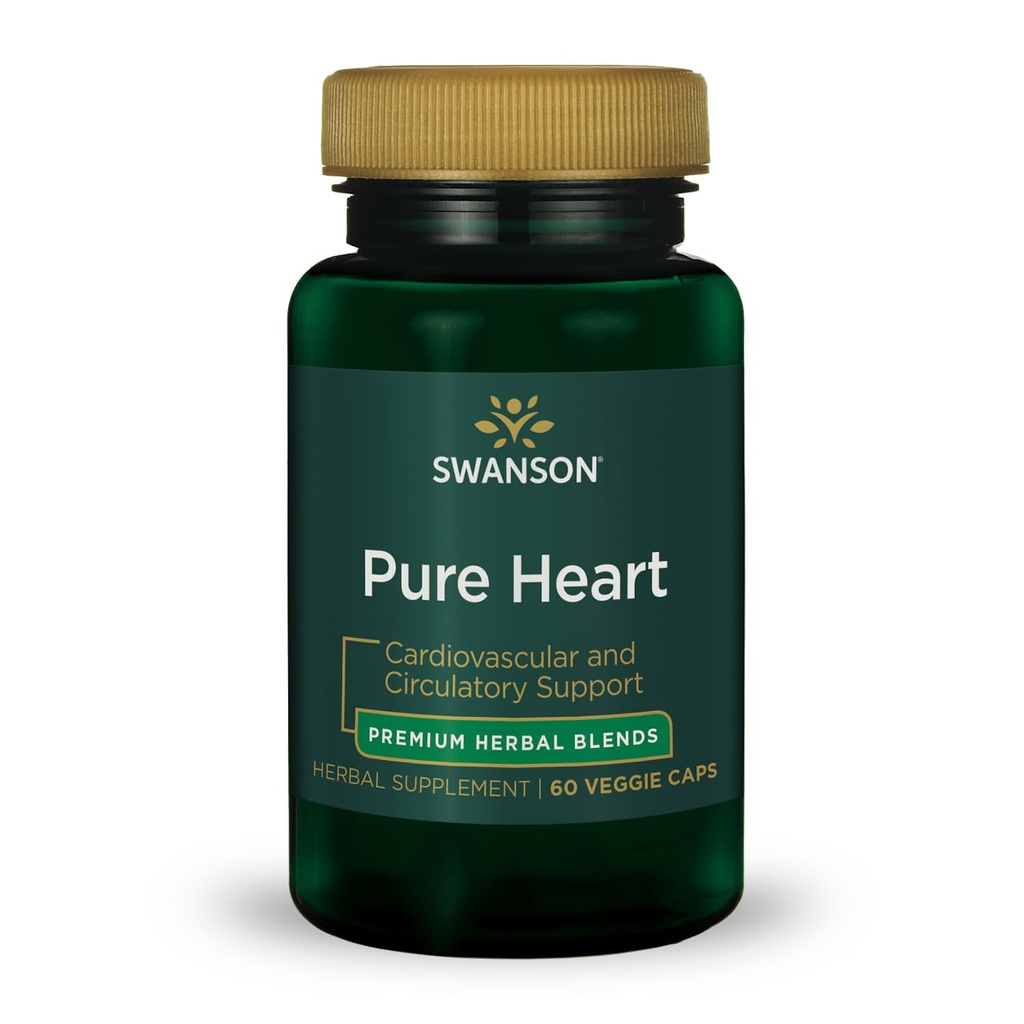 Swanson 순수한 심장 심장 혈관 순환 건강 산화 Resveratrol 혈압 콜레스테롤 지원 초본 보충교재 60 Veggie 캡슐 (Veg 모자) Vegan