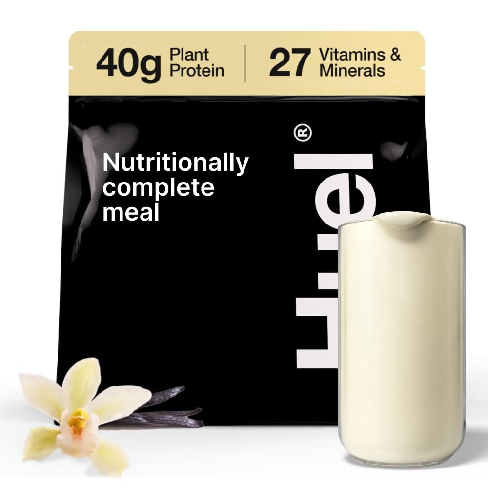 릴 블랙 에디션 | 바닐라 40g Vegan Protein Powder | 영양분 완비 | 27 비타민과 미네랄, 글루텐 프리 | 17봉 | 플라스틱을 줄이기 위해 포함되지 않은 스쿠프