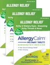 Boiron AllergyCalm Tablets 180 Count, 알레르기 및 Hay Fever Symptoms of Sneezing, Runny Nose 및 Itchy Eyes 또는 Throat, Allergy Calm Tabs (Formerly RhinAllergy) (포장 3 60ct 상자)