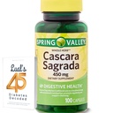 Cascara Sagrada 450mg. 봄 밸리 Cascara Sagrada 450mg 100 조사, 전체 허브 Cascara Sagrada 소화기 건강 규정식 보충교재 캡슐은 Luall의 45 Diabetes 암호로 고쳐 묶습니다