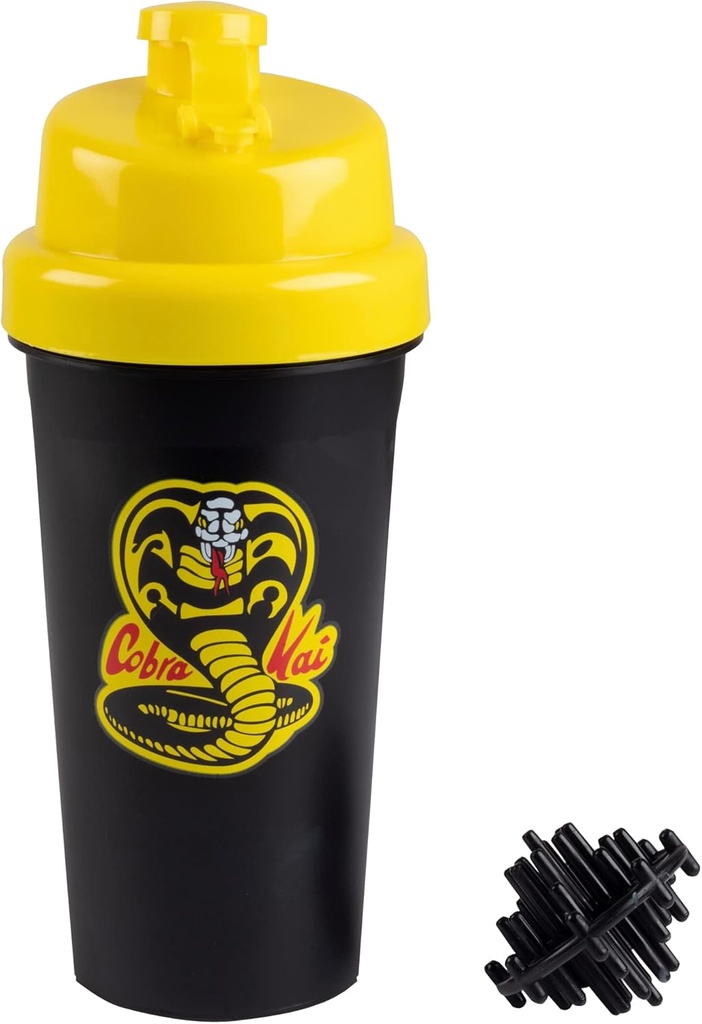 Karate Kid Cobra Kai 25oz Shaker 병 w/Blender 믹서 공 - 음료 측정, 플립탑, 누설 방지 나사 뚜껑 혼합 단백질 분말, 스포츠 음료, 쉐이크, 스무디 - 공식 라이센스