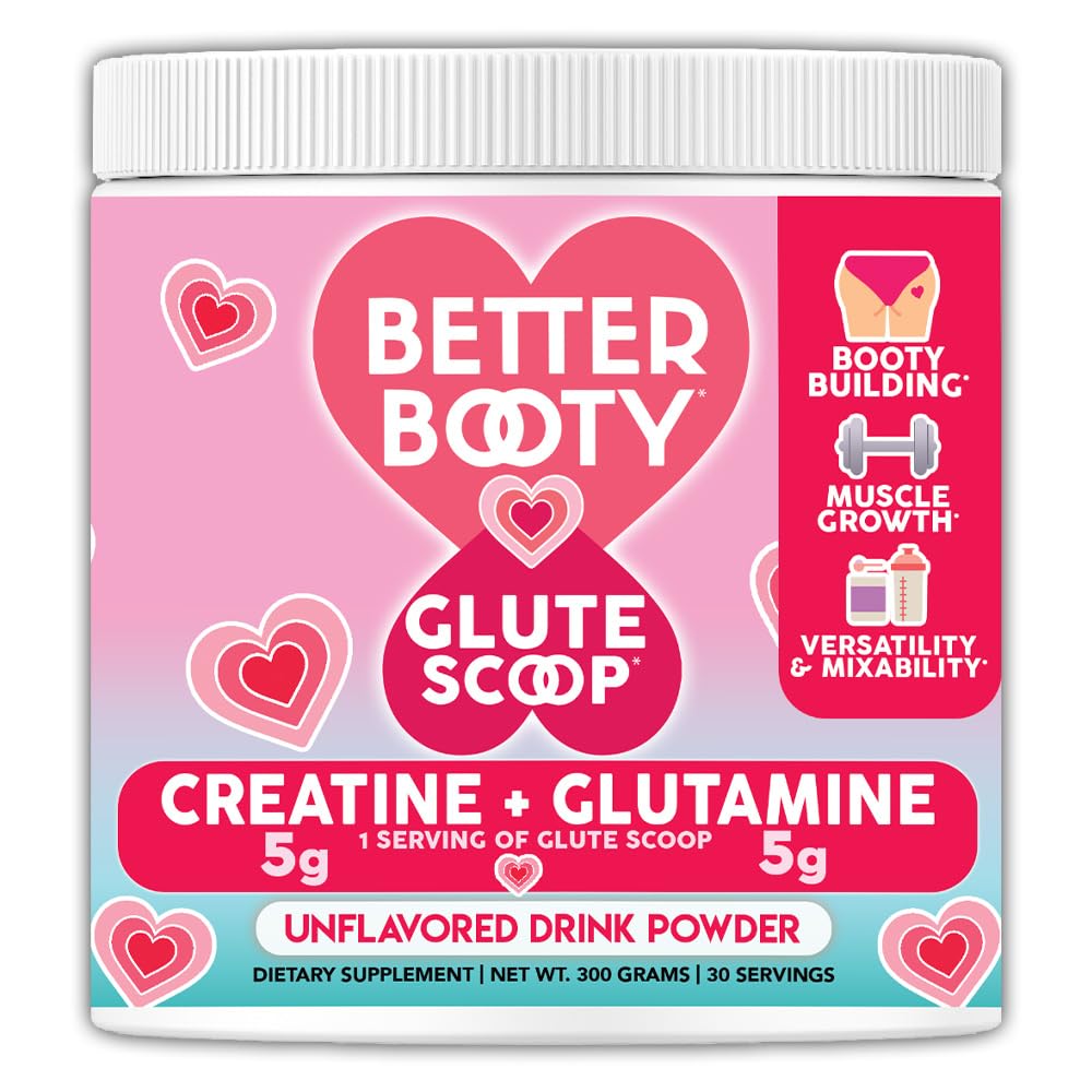 더 나은 Booty 글루텐 스쿠프, 여성 Creatine + L' 글루타민 아미노산, 완벽한 음료 혼합 보충, Unflavored (300 그램, 30 서빙)