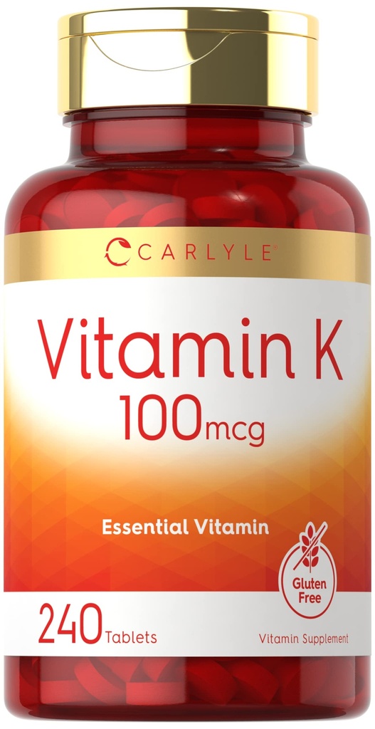 Carlyle Vitamin K 100 mcg | 240 정제 | 채식, 비 GMO, 글루텐 무료 | 비타민 K 보충