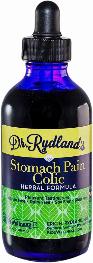 Dr. Rydland의 초본 보충 | KidsWellness에 의해 창조 | 성인에게 유아를 위해 중대한 | Stomach & Colic | Relieves Indigestion, Stomach Pain, Gas, Bloating and Colic Symptoms | 4 Ounce Bottle