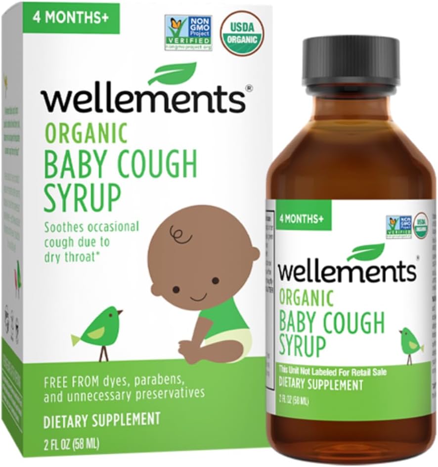Wellements Organic Daytime Baby Cough Syrup | 건조한 Throat* | 2 Fl Oz, 4 개월 +