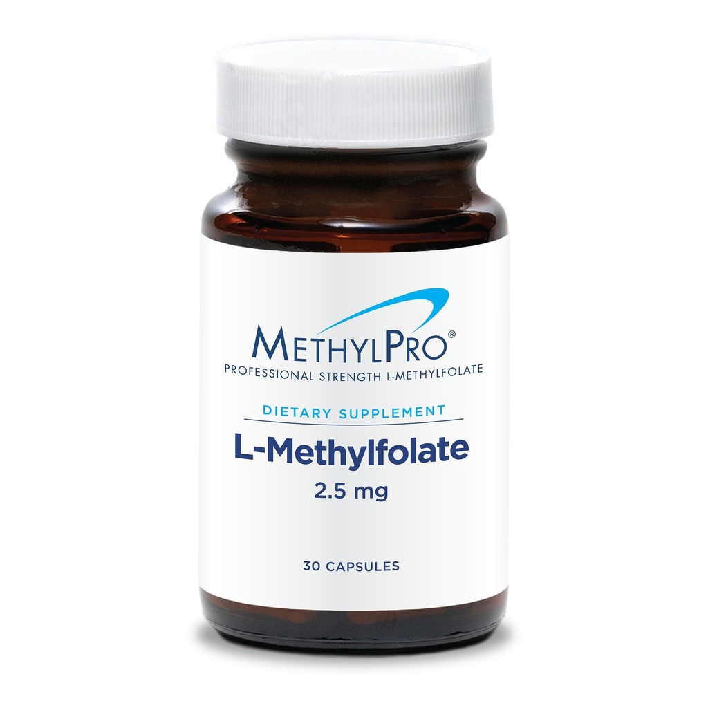 MethylPro L-Methylfolate 2.5 mg - 건강한 Mindset 지원 - 메틸화 지원 & 생화확적인 반응을 위한 활동적인 Folate - 높게 생물 가능 - 가동 가능한 투약 - 30의 서빙 - 30의 캡슐