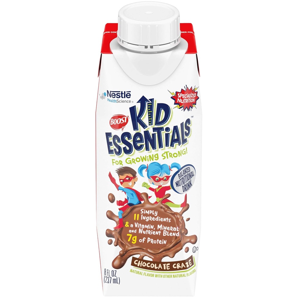 BOOST Kid Essentials 아이들을위한 균형 영양 음료, 초콜릿 크레즈, 8 fl oz (16의 포장)