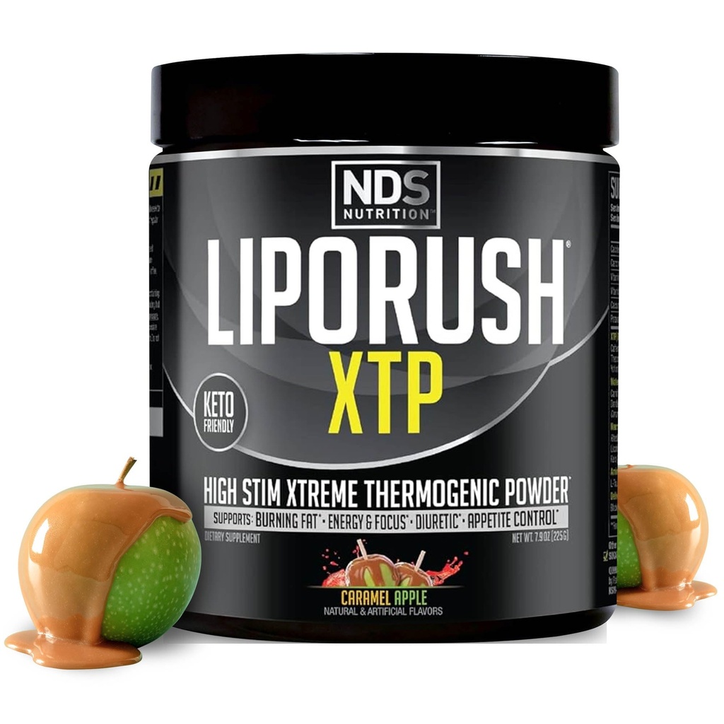 NDS Nutrition XTP Thermogenic Fat Burner with L-Carnitine - 에너지, 초점 및 식욕 제어 - 극한 열성 지방 연소 분말 체중 감소 - Caramel Apple (45 서빙)