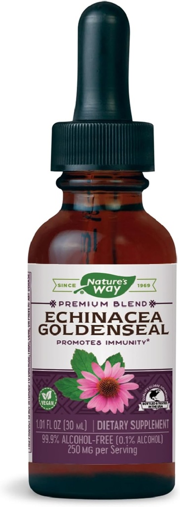 자연의 방법 프리미엄 공식 Echinacea-Goldenseal, 봉사 당 250 mg, 99.9% 알콜 자유로운, 1.01 Oz.