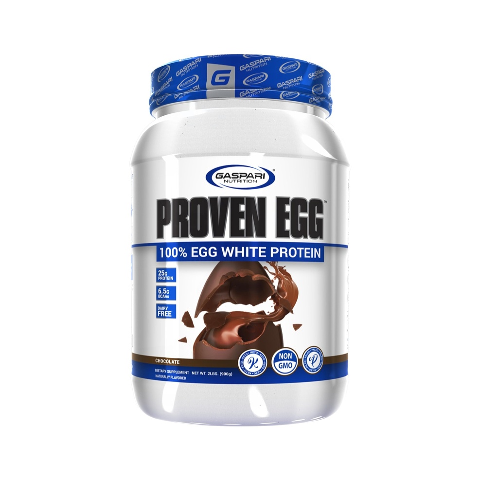Gaspari Nutrition Proven Egg, 100 % 계란 백색 분말, 25g Protein, Keto Friendly, Dairy, Lactose 및 Soy 무료 (2 파운드, 초콜릿)