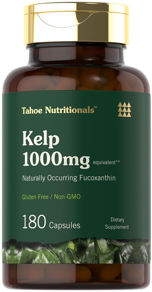 Tahoe Nutritionals Kelp 보충 캡슐 | 1000mg | 180 개 | 비 GMO & 글루텐 무료 추출물