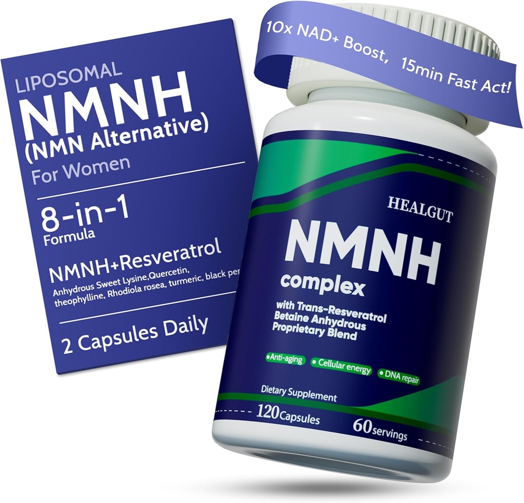 여성을 위한 고순도 NMN 보충교재 대안: Liposomal NMNH + Trans-Resveratrol + TMG | Boosts NAD+ 수준, 세포 재생 & 레이디언트 피부 - 60 일 노화 방지 공식