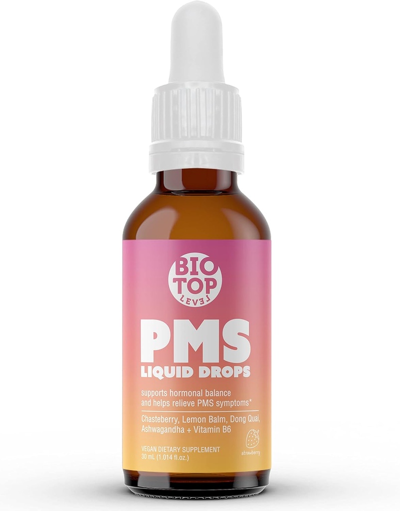 PMS 구호 호르몬 균형 여자 액체 하락, 생리적인 크림, 빙, & Chasteberry, 비타민 B6, 레몬 발름, Dong Quai, Ashwagandha, 설탕 자유로운, 1개의 fl oz를 가진 무드 스윙 구호