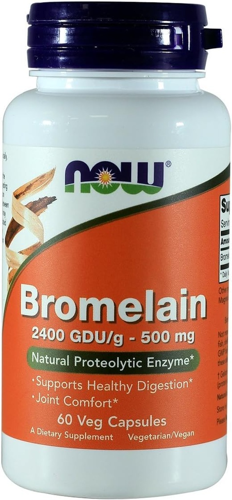 지금 Bromelain 2400 GDU, 500mg의 60의 캡슐 (2의 포장)