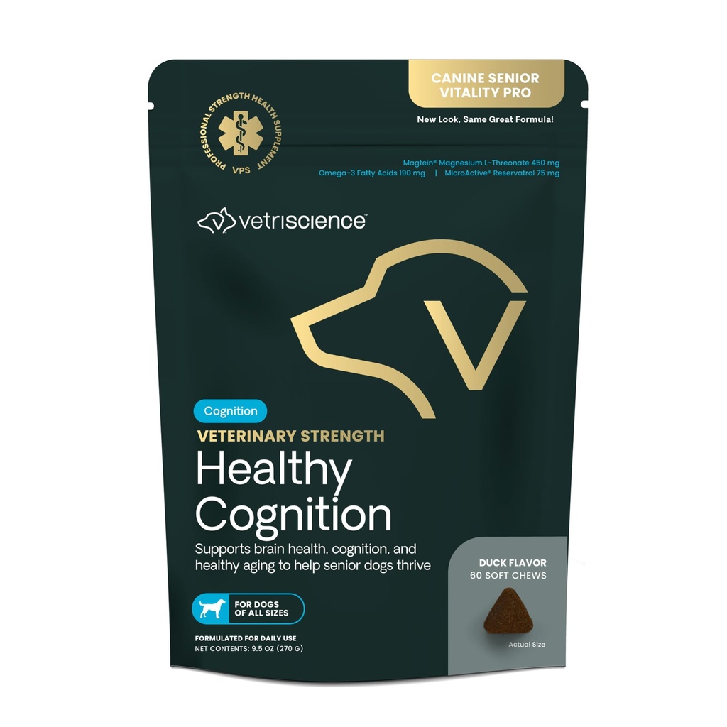 VetriScience 수의 힘 건강한 임신 Chews - 개를 위한 수석 웰니스 보충교재 - Cognition, 면역 기능 & 대사를 지원합니다 - 60 조사