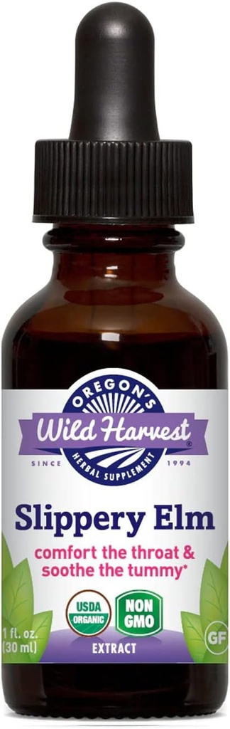 Oregon의 Wild Harvest 1 : 4 유기 Slippery Elm 추출물, 1 유체 Ounce
