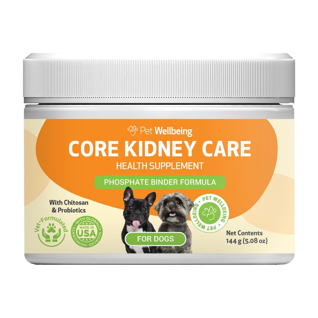 개를위한 애완 동물 웰빙 코어 키즈 케어 - 매일 인산염 바인더, FOS, Chitosan, Probiotics와 건강한 Kidney 기능을 지원 - 수의사 공식 5.08 온스 (144 g) 분말