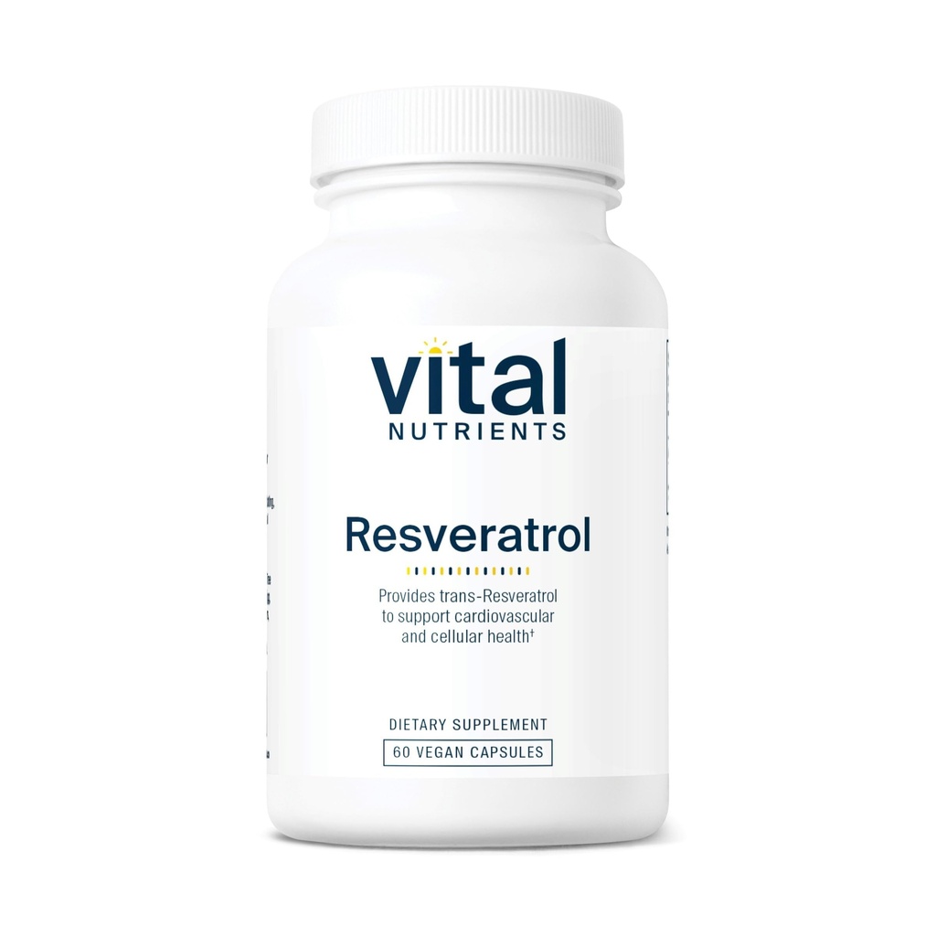 Vital Nutrients Resveratrol | Ultra High Potency Antioxidant | 심혈관 및 세포 건강 지원을위한 트랜스 Resveratrol * Vegan Supplement | 글루텐, 낙농장 및 콩 무료 | 비 GMO | 60 캡슐
