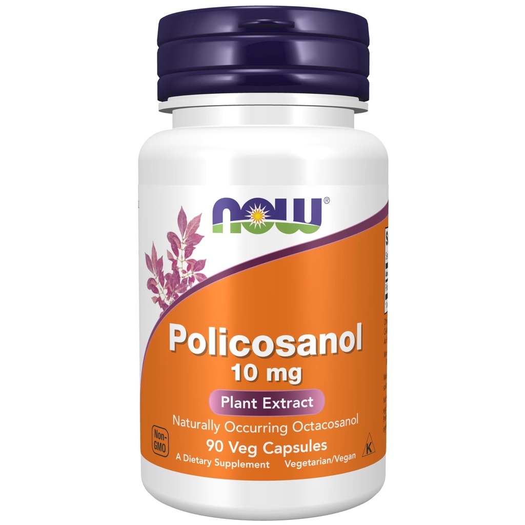 NOW 식품 보충제, Policosanol 10 mg, Long-Chain 지방 알코올 혼합 (LCFA) 설탕 Cane, 90 Veg 캡슐에서 파생