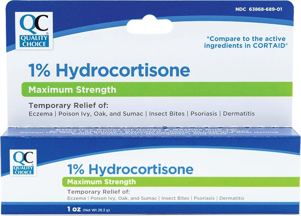 질 선택 최대 힘 Hydrocortisone 크림 1% 1 Ounce (28g), 상자 (6의 포장)