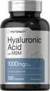 Horbäach Hyaluronic 산 MSM로 | 1000 mg | 120의 캡슐 | 비 GMO 및 글루텐 자유로운 보충교재 | 생물 유효한 공식