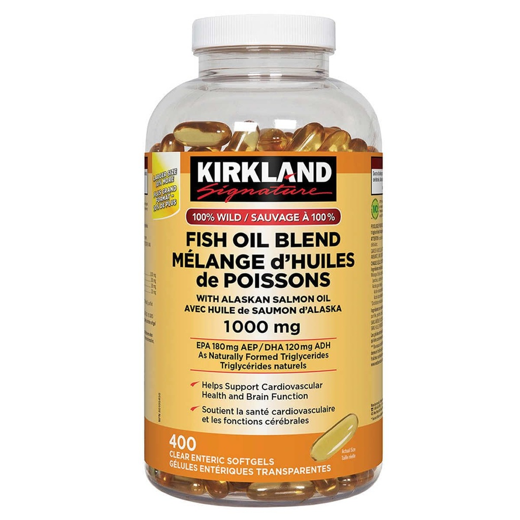 Costco 기업 Inc. Kirkland 서명 100% 알래스카 연어 오일 혼합, 1000mg, 400 Softgels