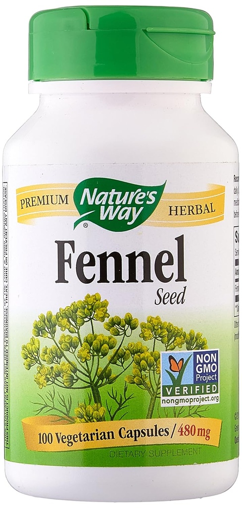 자연 방법 Fennel 씨앗 채식 캡슐, 100ct