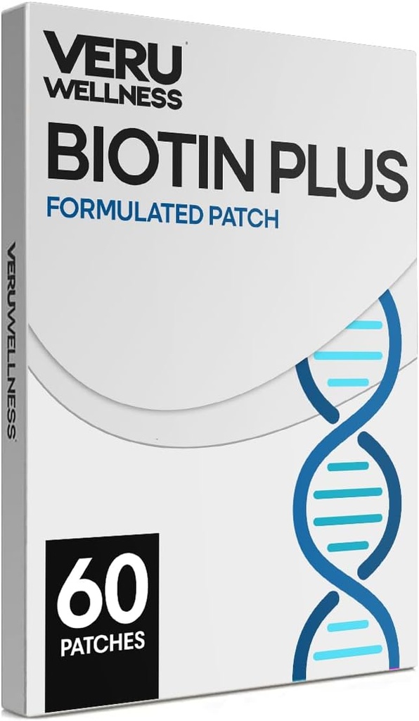 Veru Wellness Biotin Plus Daily Patch - B7, Collagen - 자동 접착 시간 릴리스 패치 (60 일)